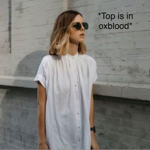 LIKE NEW WILFRED BERTILLION LINEN BLEND BLOUSE